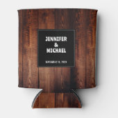 バ素朴ンドウッド新郎新婦カントリー結婚式 缶クーラー (正面)