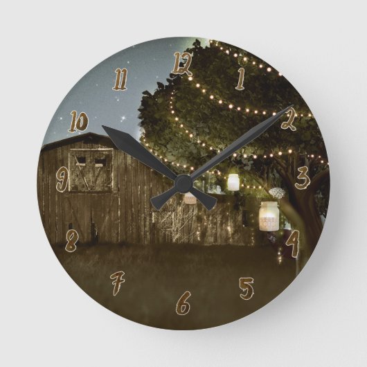 バ素朴ンナイトスカイライト&メイスンジャース ラウンド壁時計 (正面)