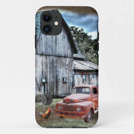 バ素朴ンファームトラックワゴンホイールロースターファーム Case-Mate iPhoneケース (裏面)