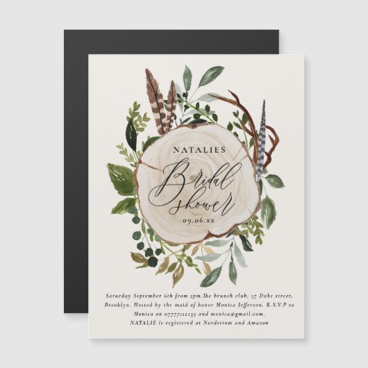 バ素朴ンファームハウス植物ブライダルシャワー (正面/裏面)