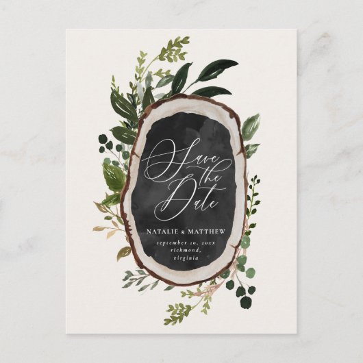 バ素朴ンファームハウス秋エレガントな結婚式 案内ポストカード (正面)