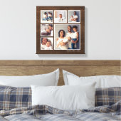 バ素朴ンフェイクウッド6スクウェア写真コラージュ キャンバスプリント (インサイチュ (寝室))