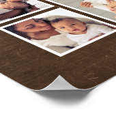 バ素朴ンフェイクウッド6スクウェア写真コラージュ ポスター (角)