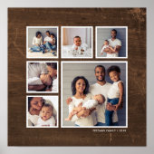 バ素朴ンフェイクウッド6スクウェア写真コラージュ ポスター (正面)