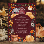 バ素朴ンブルガンディ秋ランタンフローラ結婚ズ 招待状