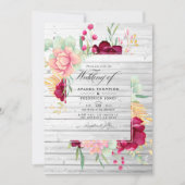 バ素朴ンブルゴーニュと赤面フローラ結婚ズ 招待状 (正面)