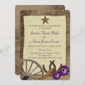 バ素朴ンホースシューズ&ガーベラデイジー 招待状 (正面/裏面)