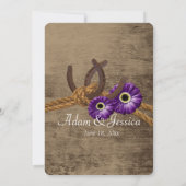 バ素朴ンホースシューズ&ガーベラデイジー 招待状 (裏面)