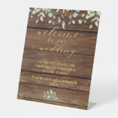 バ素朴ンボード金ゴールドは私たち結婚の 台座サイン (正面)