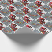 バ素朴ンボード、松の枝と家族写真 ラッピングペーパー (角)