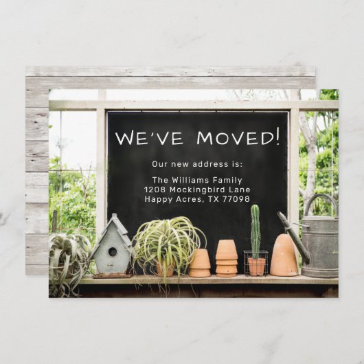 バ素朴ンポッティング小屋引っ越しました 案内状 (正面/裏面)