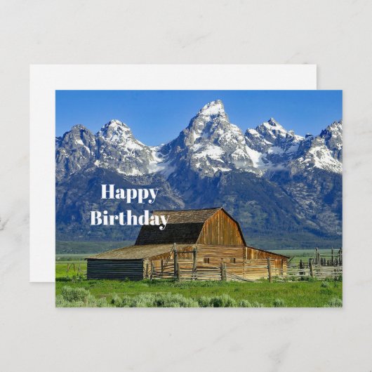 バ素朴ンマウンテンズランドスケープフォト誕生日 ポストカード (正面/裏面)