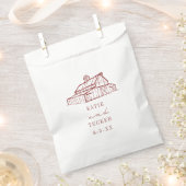 バ素朴ンミュートレッド秋の結婚式 フェイバーバッグ (クリップ留めされた状態)