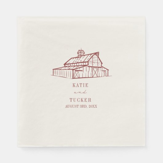 バ素朴ンミュートレッド結婚ズ スタンダードランチョンナプキン (正面)