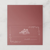 バ素朴ンミュートレッド結婚座席表 プレイスカード (外部開封)