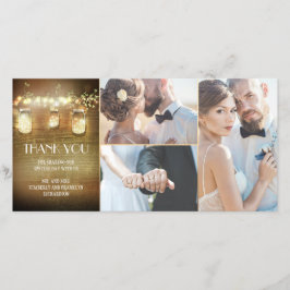 バ素朴ンライツメイスン結婚ジャー サンキューカード