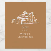 バ素朴ンラインアートゴールデロ結婚ッド ワインラベル (シングルラベル)