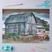 バ素朴ンヴィンテージトラクタートラックファーム 薄葉紙 (クラフト)