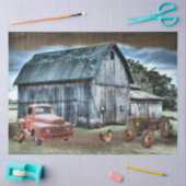 バ素朴ンヴィンテージトラクタートラックファーム 薄葉紙 (クラフト)