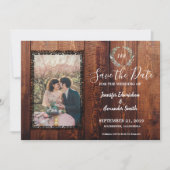 バ素朴ン木のヴィンテージ写真を保存 招待状 (正面)
