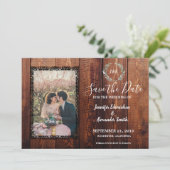 バ素朴ン木のヴィンテージ写真を保存 招待状 (スタンド正面)