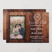 バ素朴ン木のヴィンテージ写真を保存 招待状 (正面/裏面)