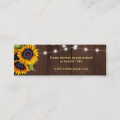 バ素朴ン木ひまわり結婚のウェブサイトRSVP スキニー名刺 (正面)