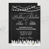 バ素朴ン結婚ズシャルボードウィンタークリスマス 招待状 (正面/裏面)