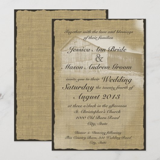 バ素朴ン結婚ズ 招待状 (正面/裏面)