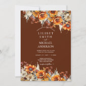バ素朴ン結婚ズ | 秋秋の焦げオレンジ 招待状 (正面)