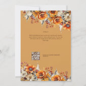 バ素朴ン結婚ズ | 秋秋の焦げオレンジ 招待状 (裏面)