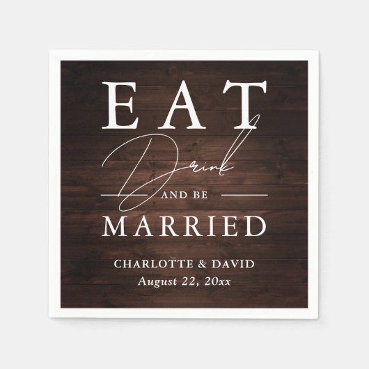 バ素朴ン食べウッドドックとビー結婚したズ スタンダードカクテルナプキン (正面)