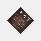 バ素朴ン食べウッドドックとビー結婚したズ スタンダードカクテルナプキン (角)