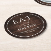 バ素朴ン食べウッドドックとビー結婚したズ ラウンドペーパーコースター (アングル)