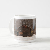 バ素朴ン&コテージヴィンテージスノーシーン コーヒーマグカップ (正面左)