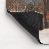 バ素朴ン&コテージヴィンテージスノーシーン マウスパッド (コーナー)