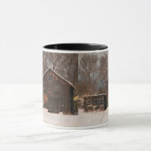 バ素朴ン&コテージヴィンテージスノーシーン マグカップ (中央)