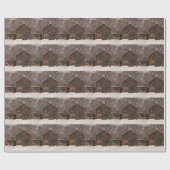 バ素朴ン&コテージヴィンテージスノーシーン ラッピングペーパー (フラット)