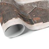 バ素朴ン&コテージヴィンテージスノーシーン ラッピングペーパー (ロールコーナー)