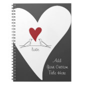 バ素朴ーモダンズインラブ赤いハート ノートブック (正面)