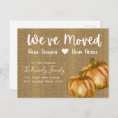 バ素朴ーラップウォーターカラーパンプキン秋ムービング 案内ポストカード (正面/裏面)