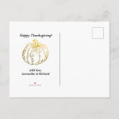 バ素朴ーラップウォーターカラーパンプキン秋ムービング 案内ポストカード (裏面)