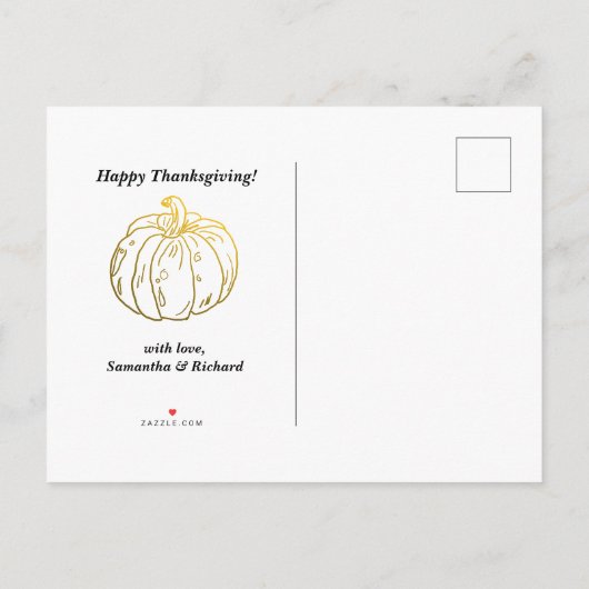 バ素朴ーラップウォーターカラーパンプキン秋ムービング 案内ポストカード (裏面)