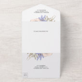 バ素朴ーラップラベンダーフローラブーケ結婚ス オールインワン招待状 (外側)