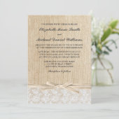 バ素朴ーラップレースアイボリーリ結婚ボンズ 招待状 (スタンド正面)