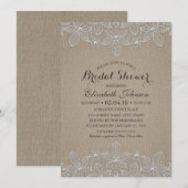 バ素朴ーラップレースエレガントヴィンテージブライダルシャワー 招待状 (正面/裏面)