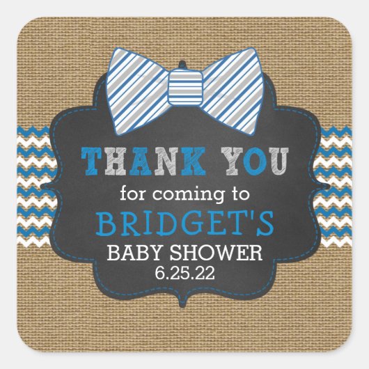 バ素朴ーラップ弓タイ感謝していユー スクエアシール (正面)