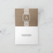 バ素朴ーラップ&レース |写真誕生のお知らせ シーズンカード (内部)