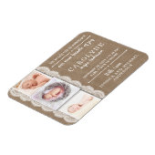 バ素朴ーラップ&レース |写真誕生のお知らせ マグネット (左側)