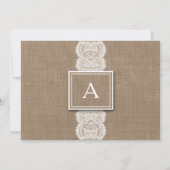 バ素朴ーラップ&レース |写真誕生のお知らせ 案内状 (裏面)